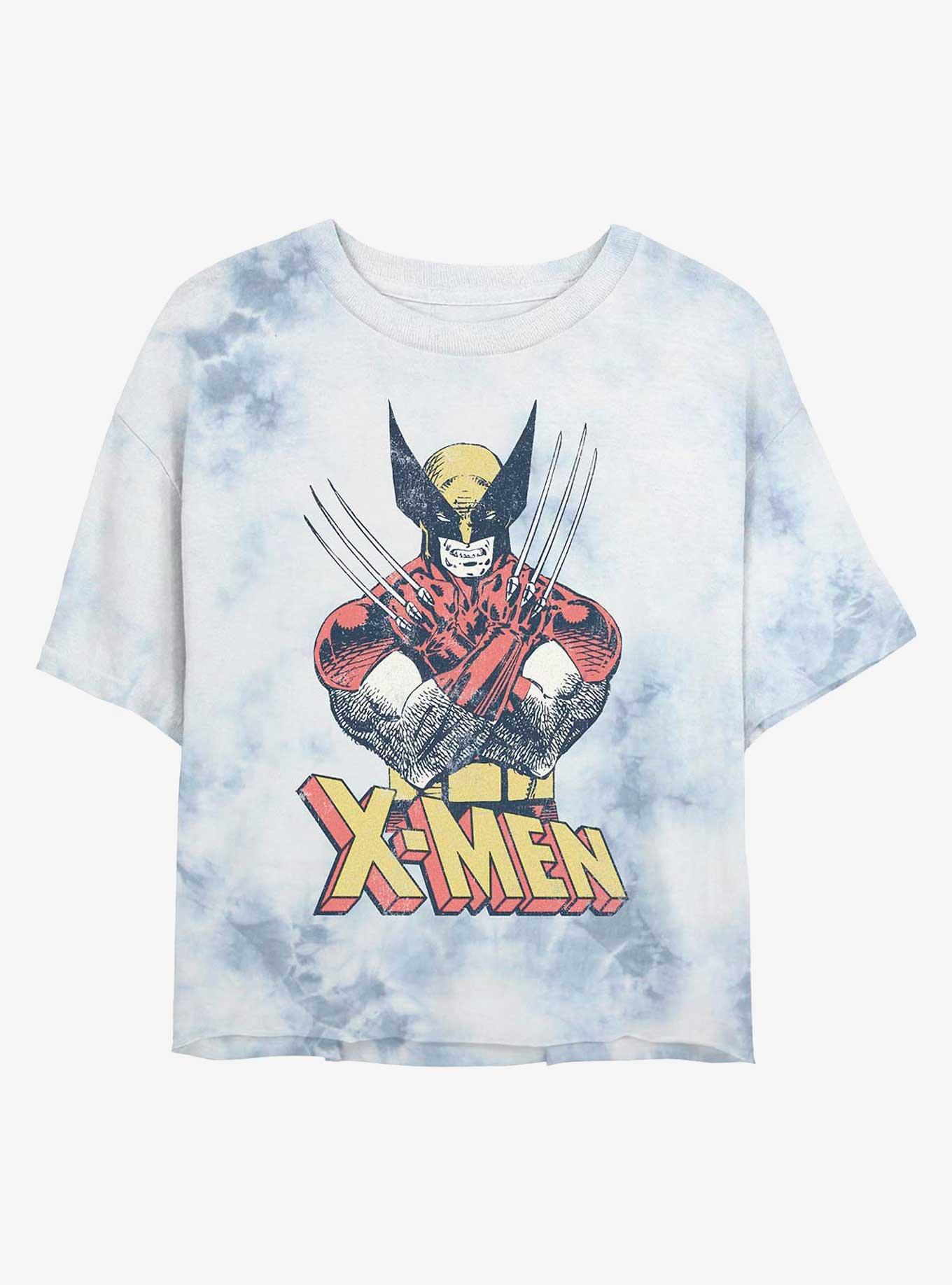 Marvel X-Men Vintage Wolverine Womens Tie-Dye Crop T-Shirt, , hi-res