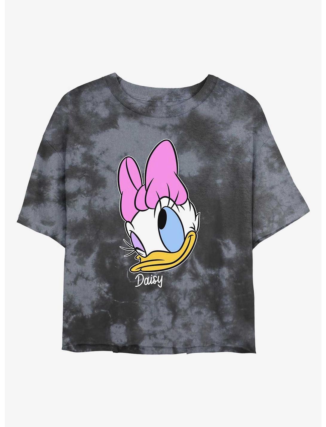 Disney Daisy Duck Big Face Womens Tie-Dye Crop T-Shirt, BLKCHAR, hi-res