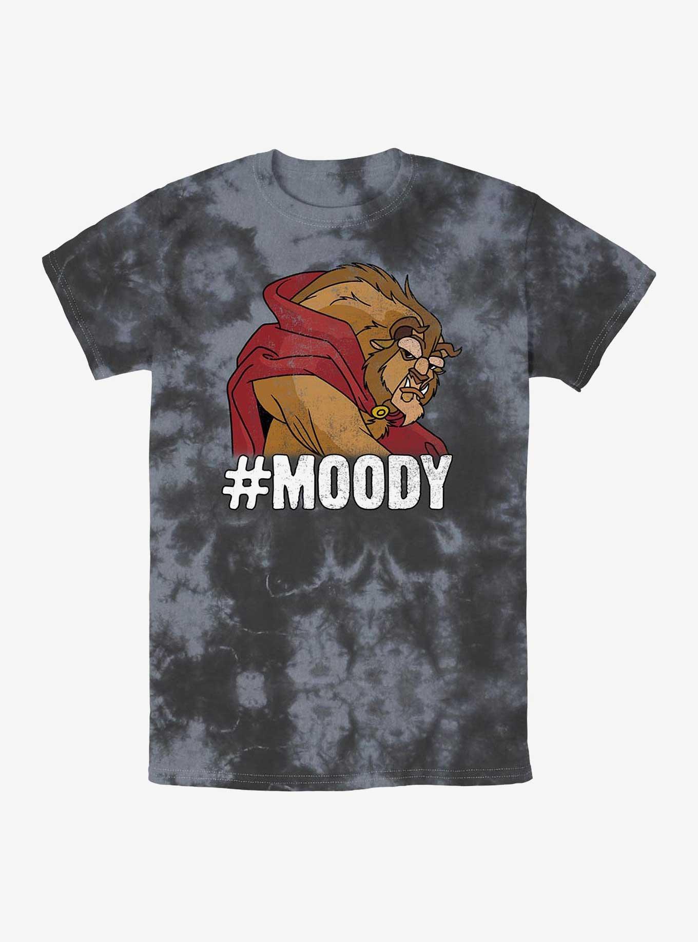 Disney Beauty And The Beast Moody Tie-Dye T-Shirt, BLKCHAR, hi-res view 1