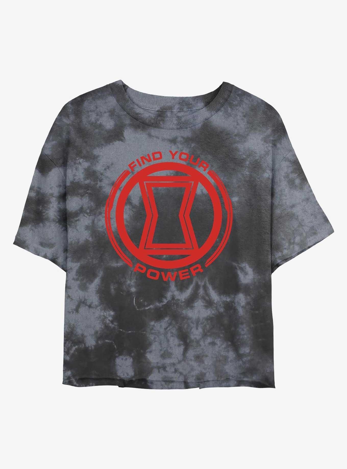 Marvel Black Widow Find Your Power Womens Tie-Dye Crop T-Shirt, , hi-res