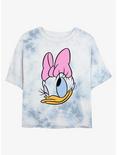 Disney Daisy Duck Big Face Womens Tie-Dye Crop T-Shirt, WHITEBLUE, hi-res