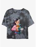 Disney Mulan Reflection Womens Tie-Dye Crop T-Shirt, BLKCHAR, hi-res