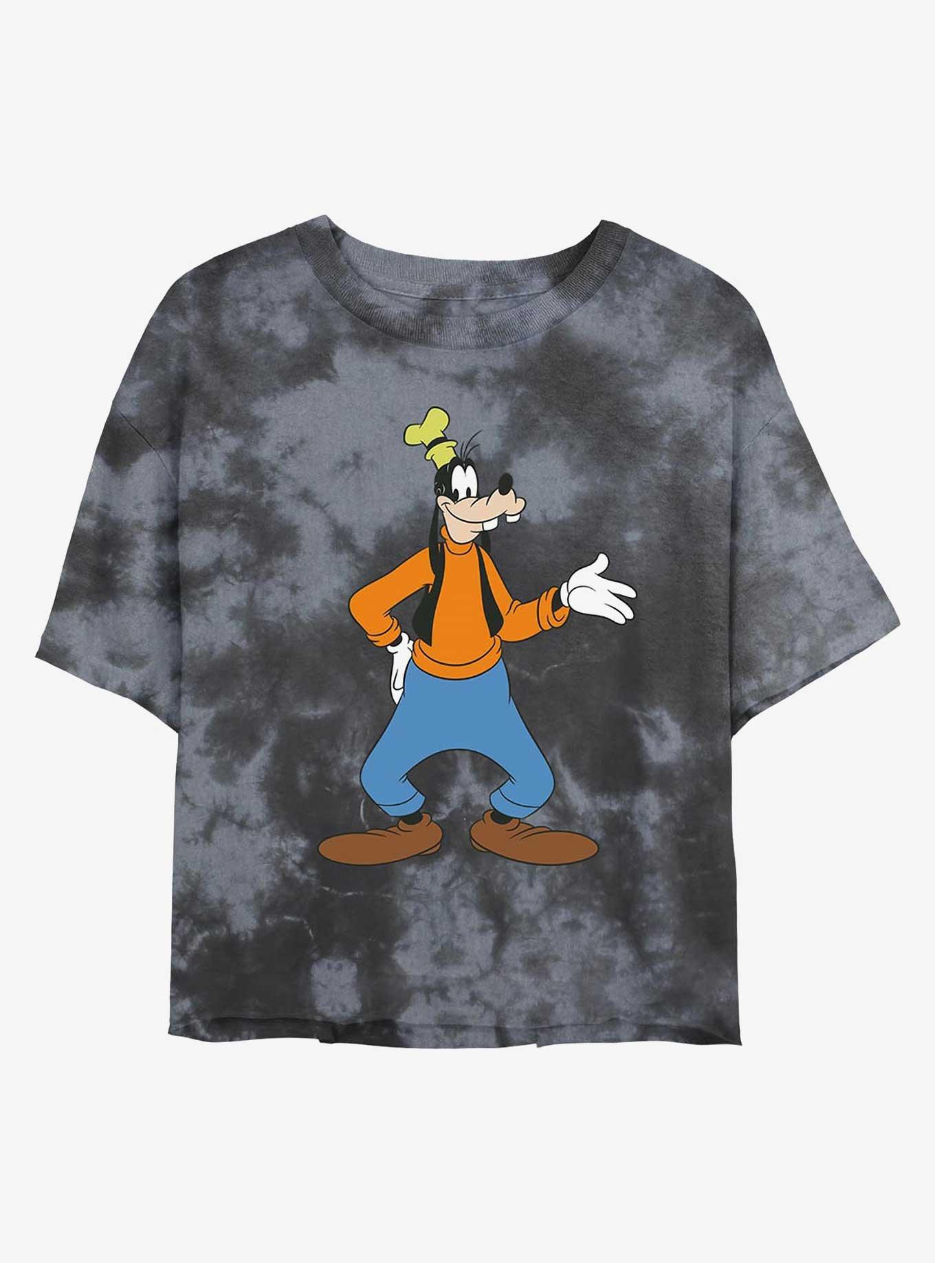 Disney Goofy Traditional Womens Tie-Dye Crop T-Shirt, BLKCHAR, hi-res