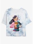Disney Mulan Reflection Womens Tie-Dye Crop T-Shirt, WHITEBLUE, hi-res