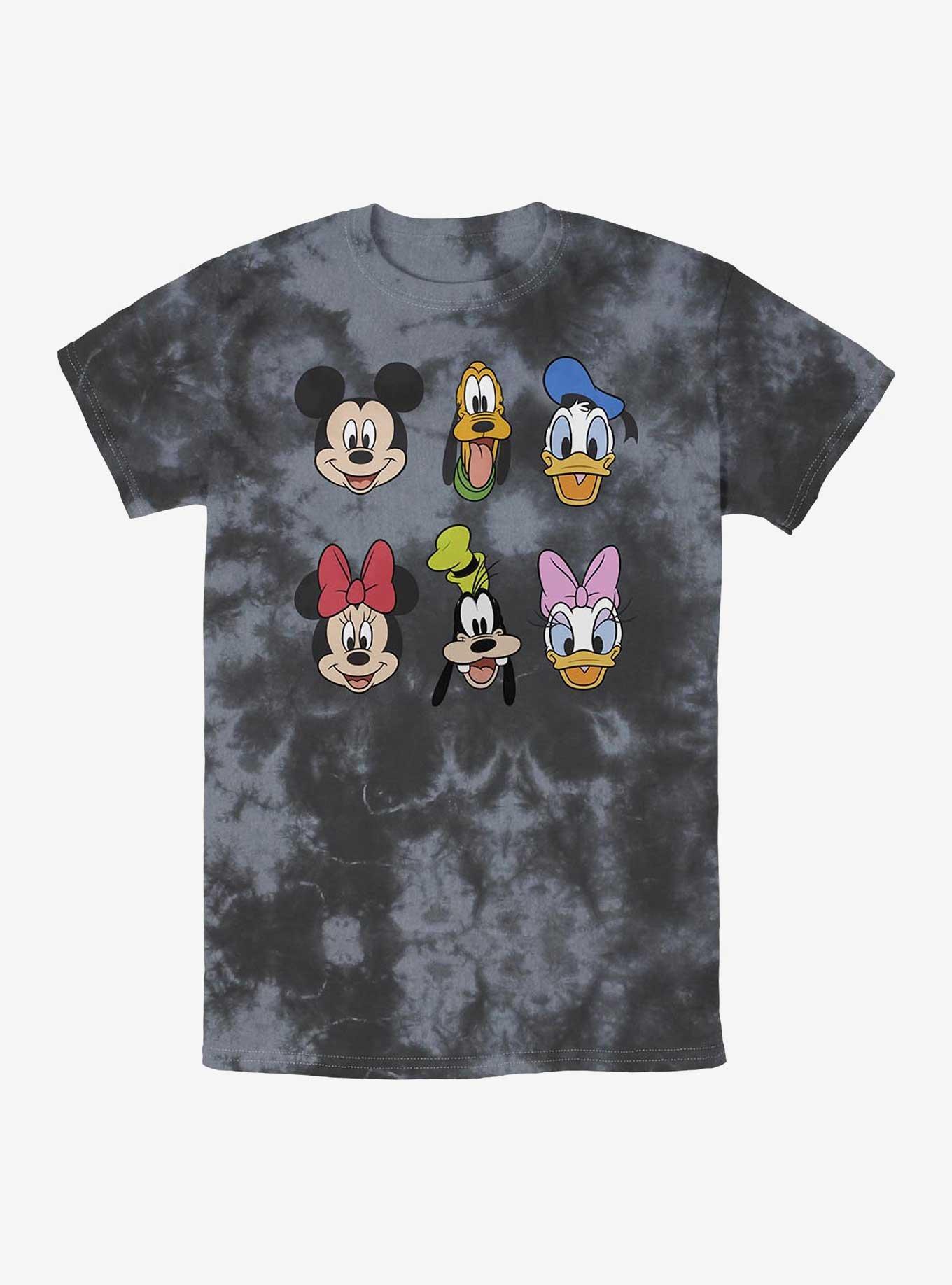 Disney Mickey Mouse And Friends Faces Tie-Dye T-Shirt, BLKCHAR, hi-res view 1