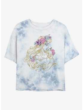Disney Sleeping Beauty Outline Beauty Womens Tie-Dye Crop T-Shirt, , hi-res