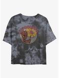 Marvel Guardians Of The Galaxy Outdoorsy Groot Womens Tie-Dye Crop T-Shirt, BLKCHAR, hi-res