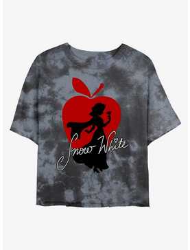 Disney Snow White And The Seven Dwarfs Apple Silhouette Womens Tie-Dye Crop T-Shirt, , hi-res