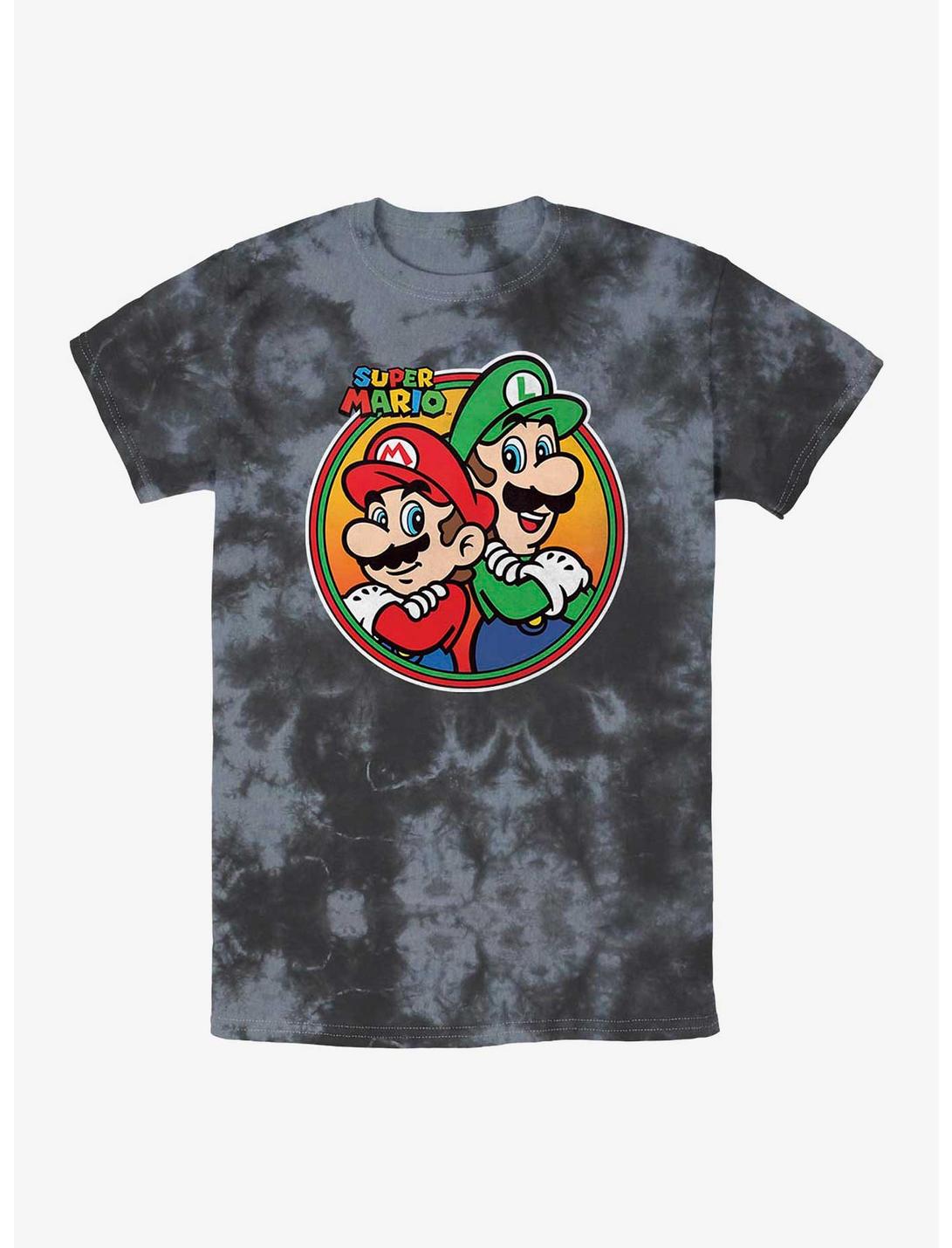 Nintendo Super Mario Bros. Mario Luigi Tie-Dye T-Shirt, BLKCHAR, hi-res