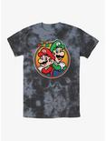 Plus Size Nintendo Super Mario Bros. Mario Luigi Tie-Dye T-Shirt, BLKCHAR, hi-res