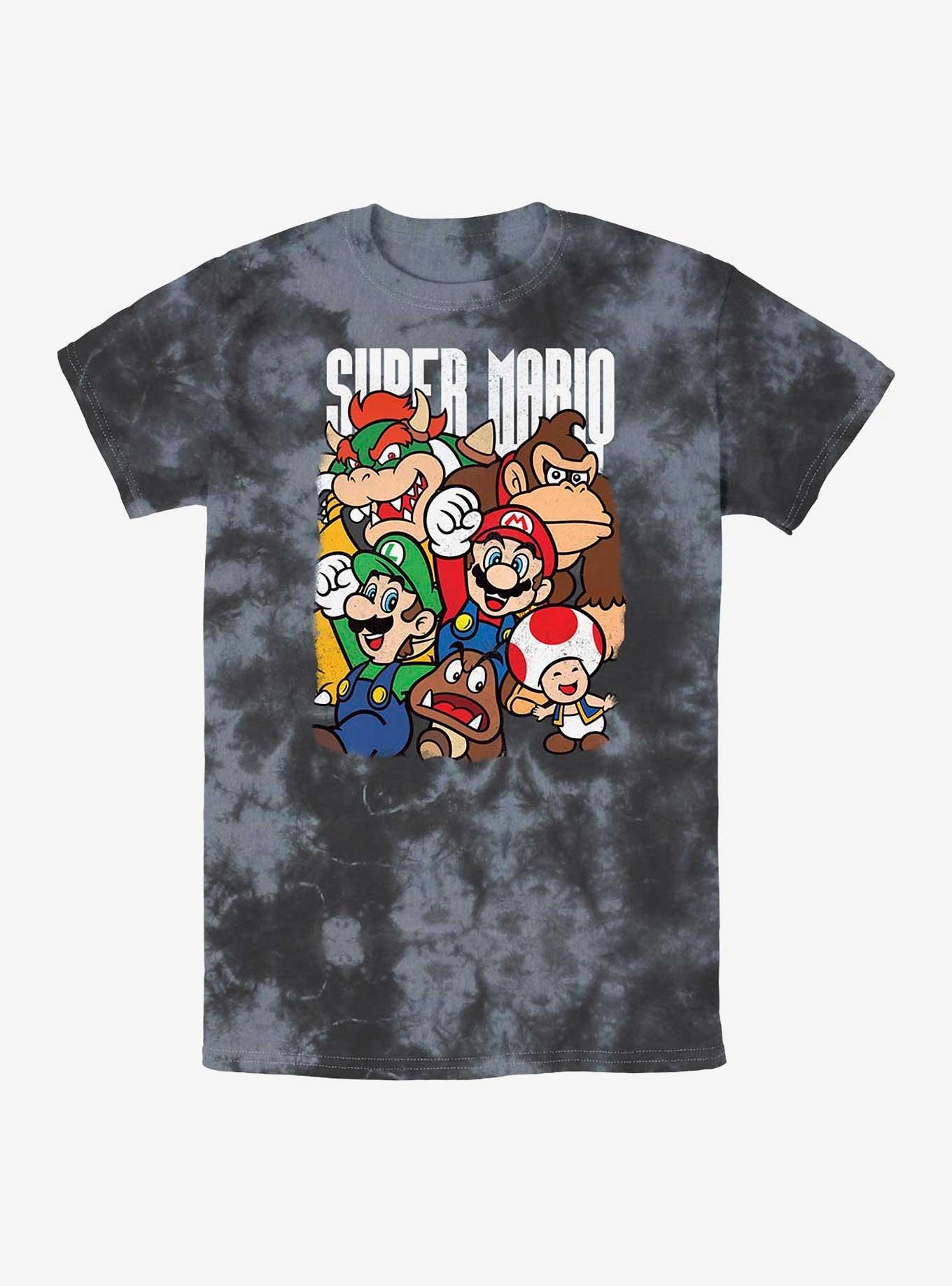 Nintendo Super Mario Bros. Group Tie-Dye T-Shirt, BLKCHAR, hi-res