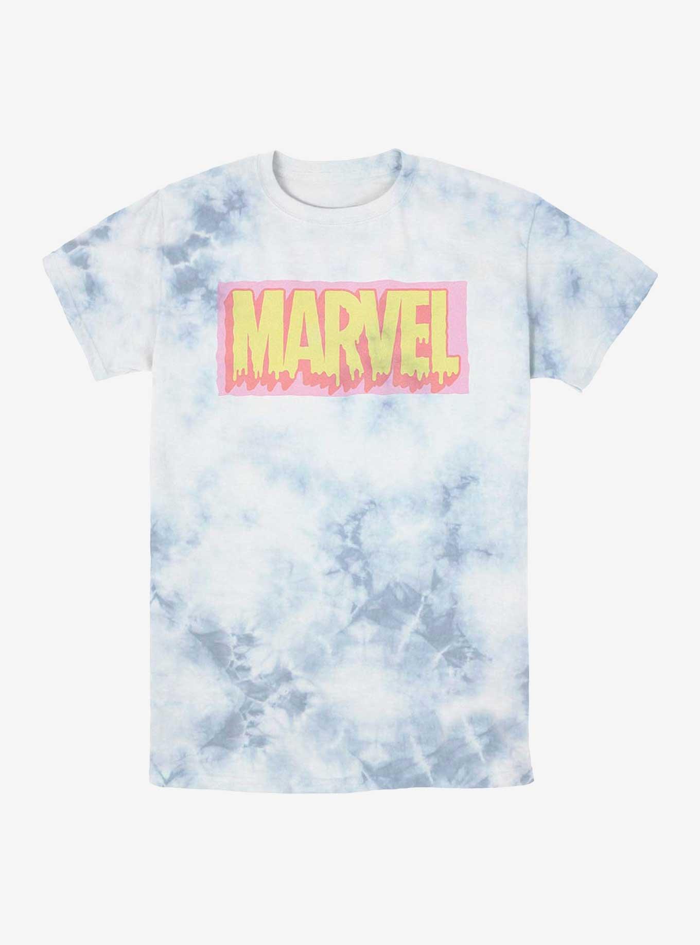 Marvel Logo Drip Tie-Dye T-Shirt, WHITEBLUE, hi-res