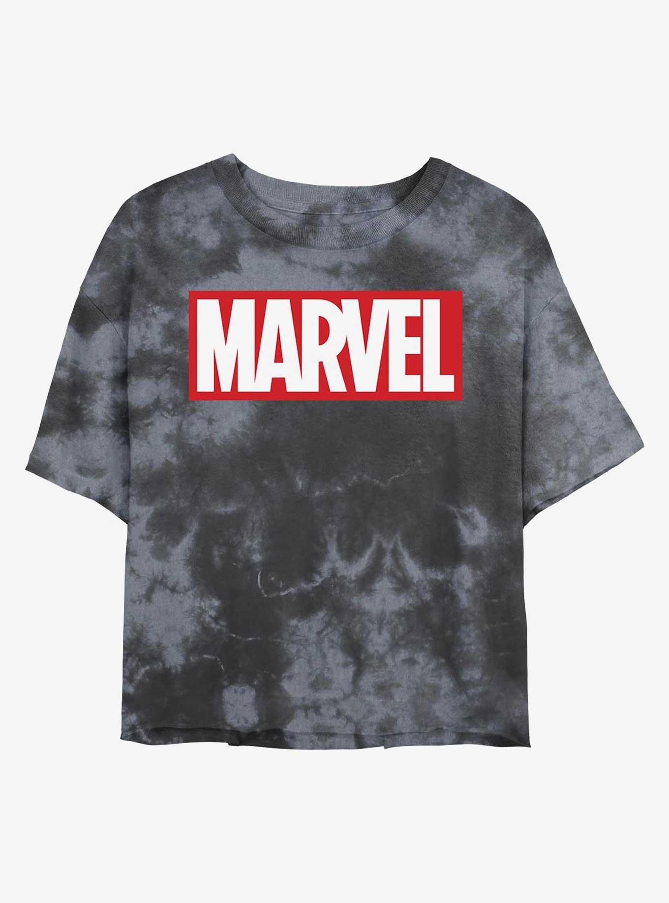 Marvel Logo Womens Tie-Dye Crop T-Shirt, , hi-res