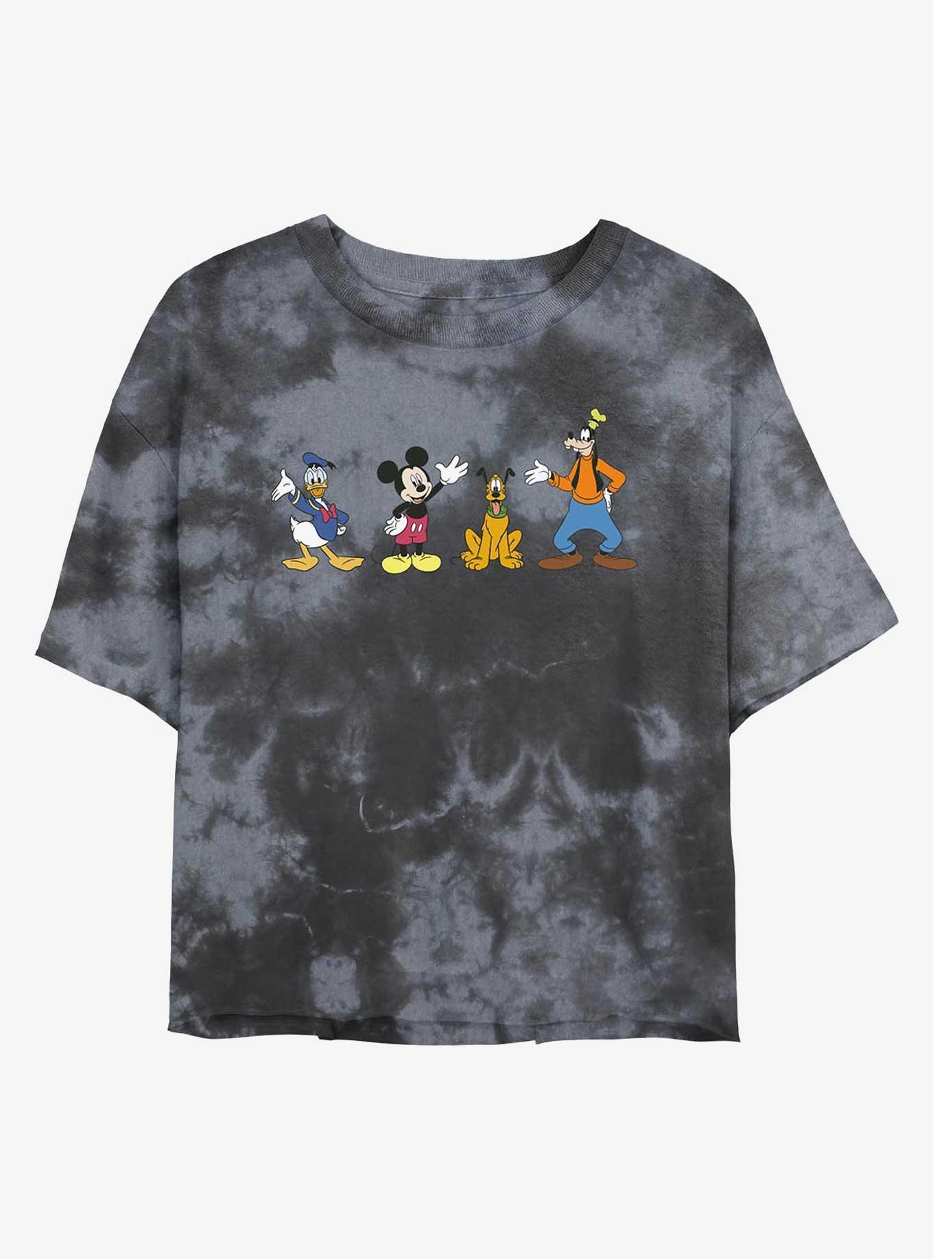 Disney Mickey Mouse Friends Womens Tie-Dye Crop T-Shirt, BLKCHAR, hi-res