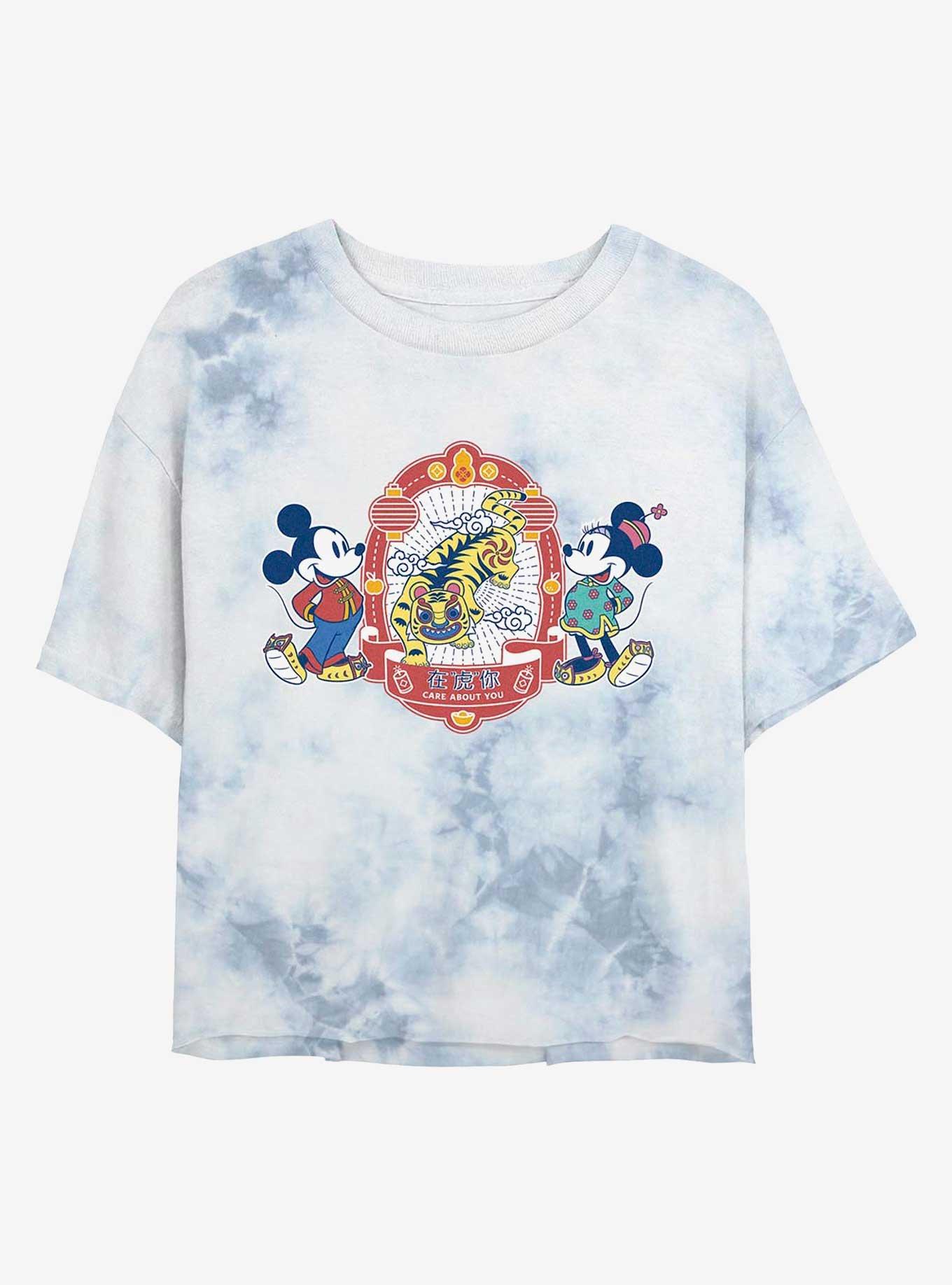 Disney Mickey Mouse Care About You Lunar New Year Tie-Dye T-Shirt, WHITEBLUE, hi-res