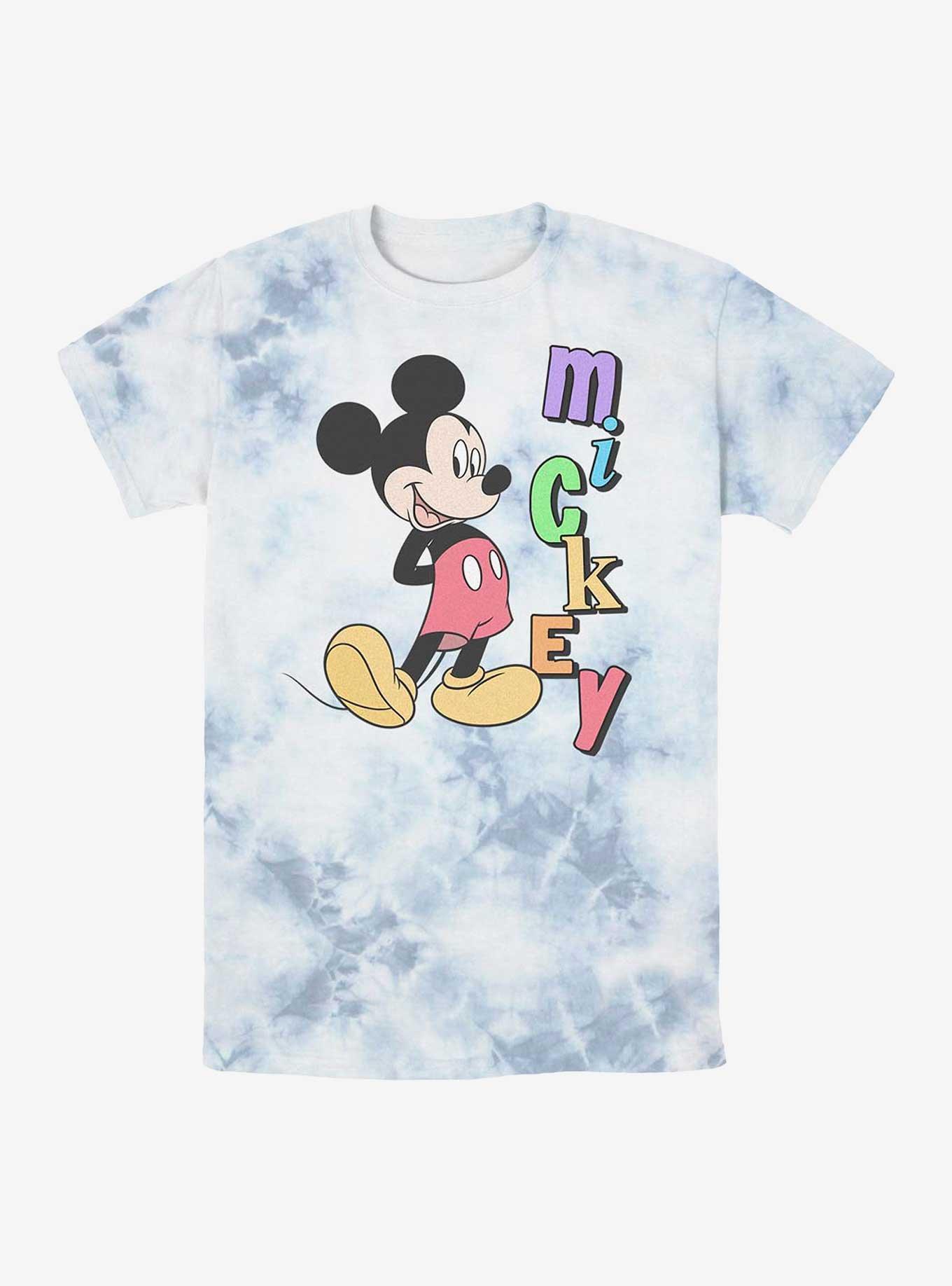 Disney Mickey Mouse Retro Name Tie-Dye T-Shirt, WHITEBLUE, hi-res