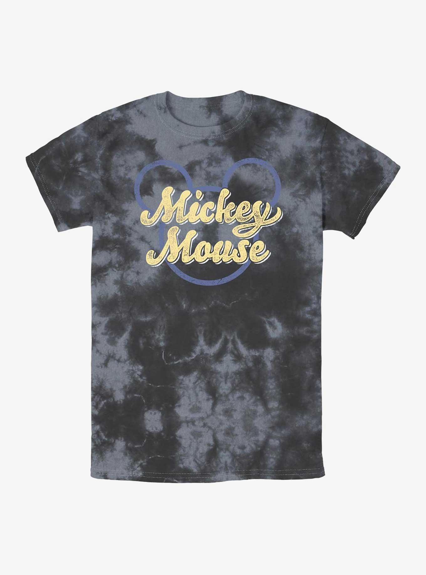 Disney Mickey Mouse Name Script Tie-Dye T-Shirt, BLKCHAR, hi-res