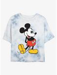 Disney Mickey Mouse Classic Womens Tie-Dye Crop T-Shirt, WHITEBLUE, hi-res
