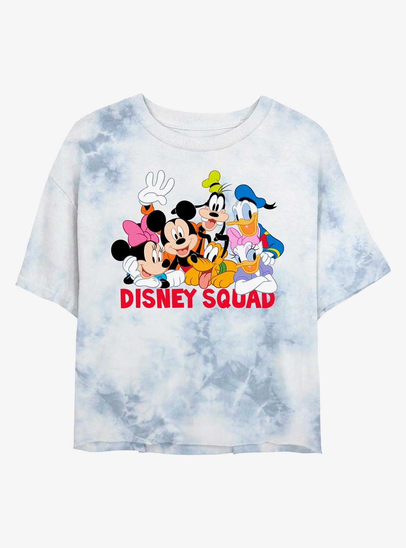 Disney Mickey Mouse Disney Squad Womens Tie-Dye Crop T-Shirt, WHITEBLUE, hi-res