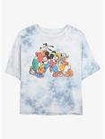 Disney Mickey Mouse And Friends Retro Womens Tie-Dye Crop T-Shirt, WHITEBLUE, hi-res