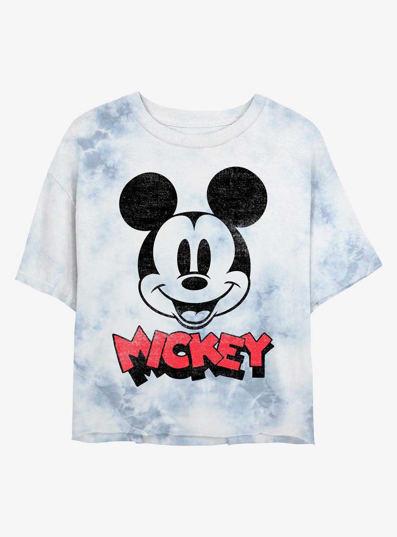 Disney Mickey Mouse Heads Up Womens Tie-Dye Crop T-Shirt, , hi-res