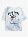 Disney Mickey Mouse Vintage Best Buds Womens Tie-Dye Crop T-Shirt, WHITEBLUE, hi-res
