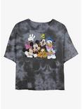 Disney Mickey Mouse And Friends Womens Tie-Dye Crop T-Shirt, BLKCHAR, hi-res
