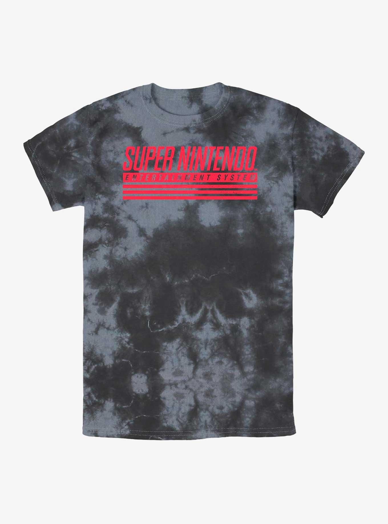 Nintendo Super Nintendo Logo Tie-Dye T-Shirt, BLKCHAR, hi-res