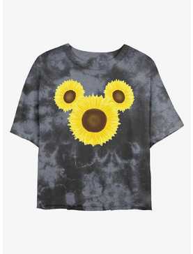 Disney Mickey Mouse Sunflower Womens Tie-Dye Crop T-Shirt, , hi-res