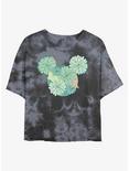 Disney Mickey Mouse Succulents Womens Tie-Dye Crop T-Shirt, BLKCHAR, hi-res