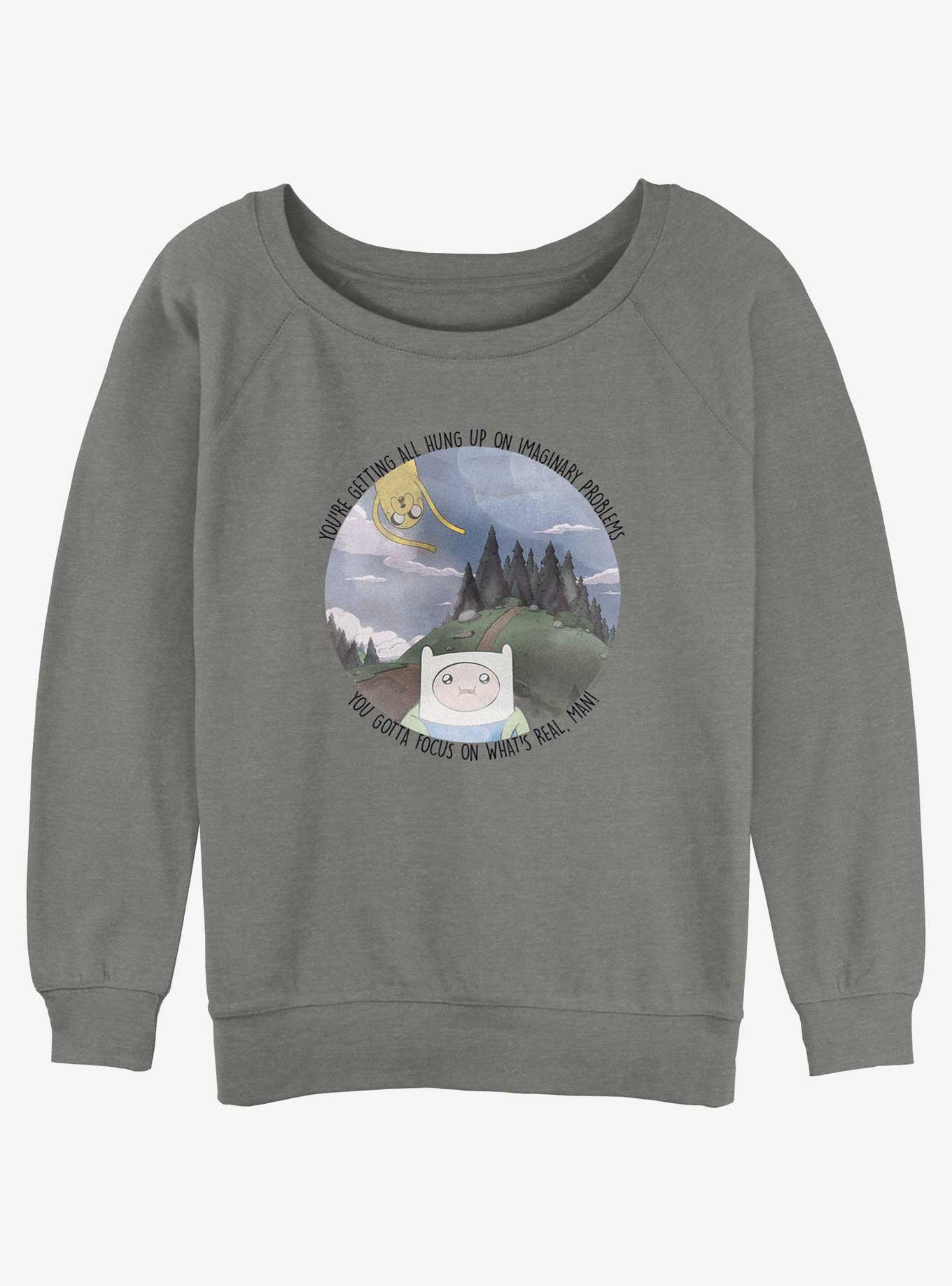 Adventure Time Finn and Jake Focus Girls Slouchy Sweatshirt, , hi-res