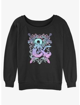 Plus Size Dungeons & Dragons Pastel Logo Girls Slouchy Sweatshirt, , hi-res