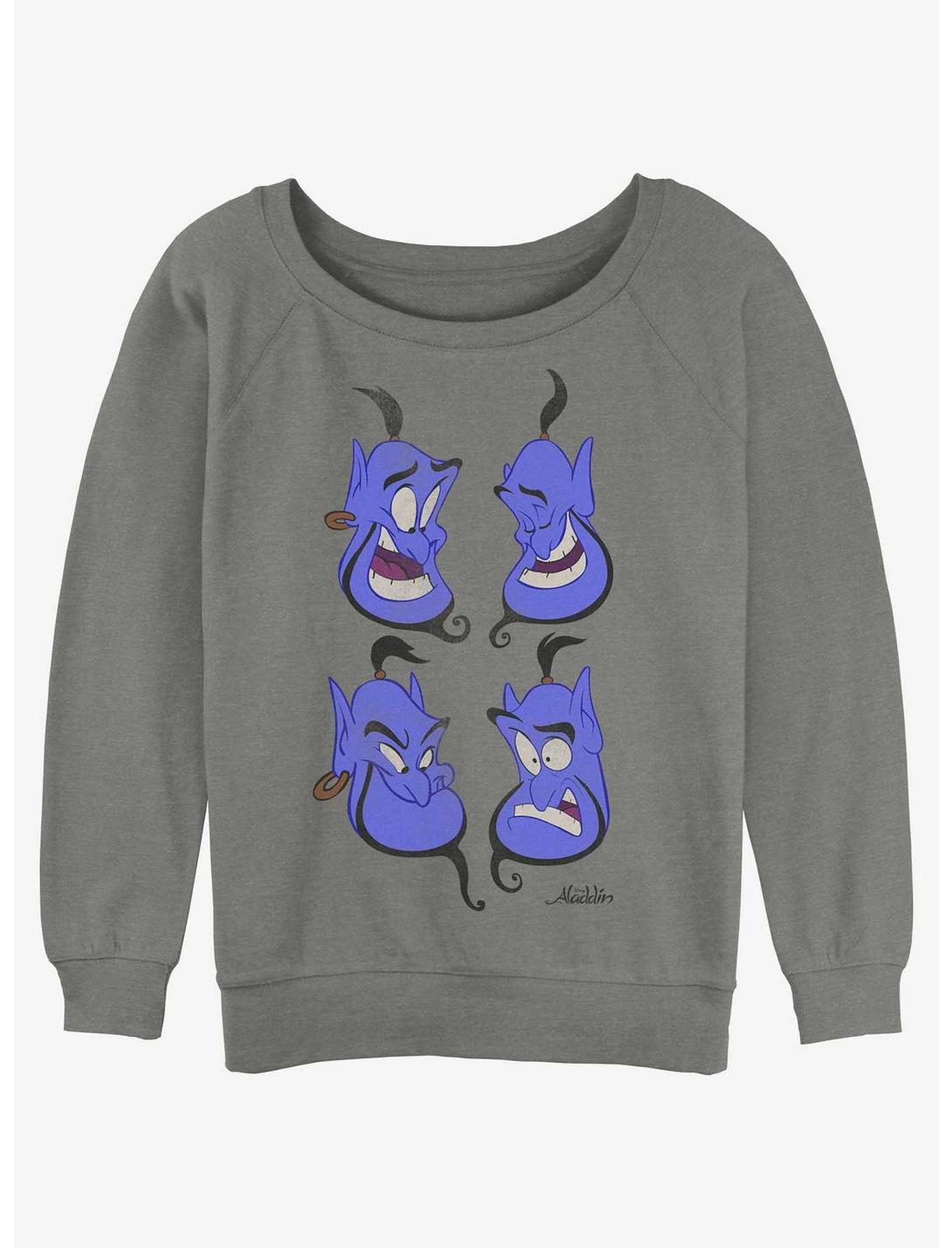 Disney Aladdin Genie Faces Girls Slouchy Sweatshirt, GRAY HTR, hi-res