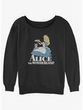 Disney Alice in Wonderland Alice and Dinah Girls Slouchy Sweatshirt, BLACK, hi-res