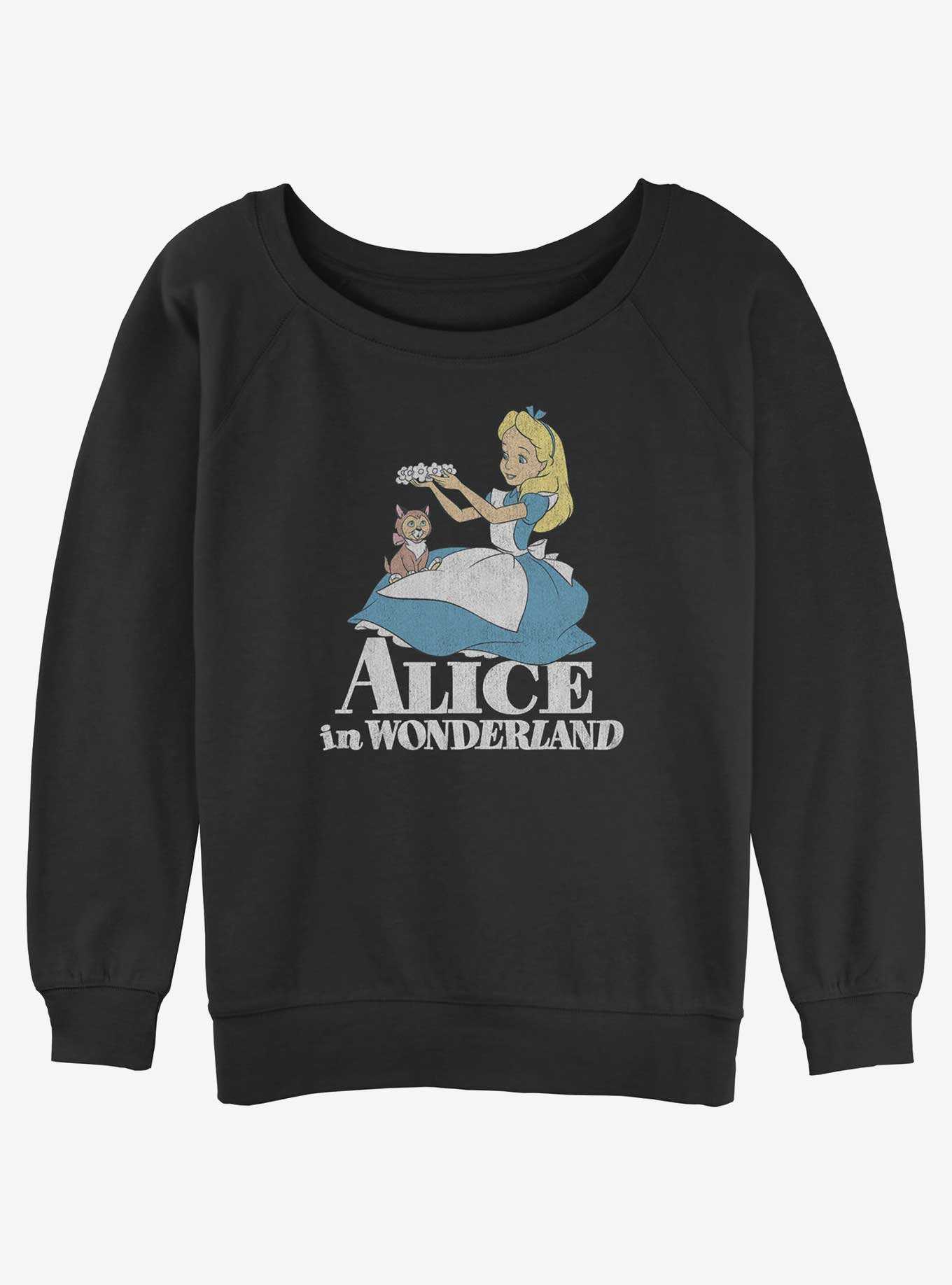 Disney Alice in Wonderland Alice and Dinah Girls Slouchy Sweatshirt, , hi-res