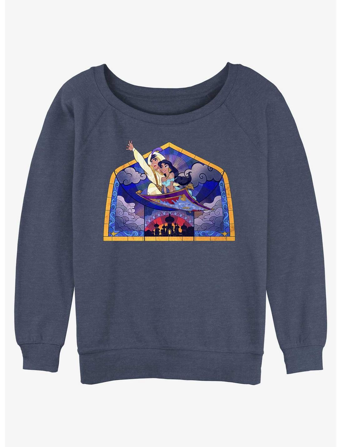 Disney Aladdin Glass Carpet Ride Girls Slouchy Sweatshirt, BLUEHTR, hi-res