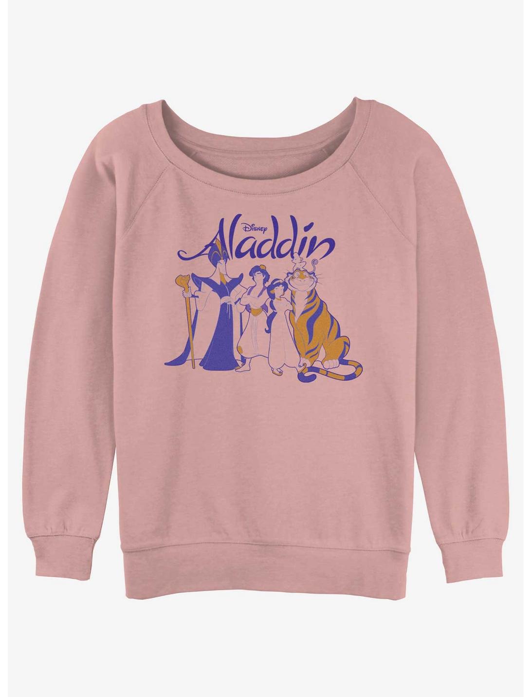 Disney Aladdin Group Shot Girls Slouchy Sweatshirt, DESERTPNK, hi-res
