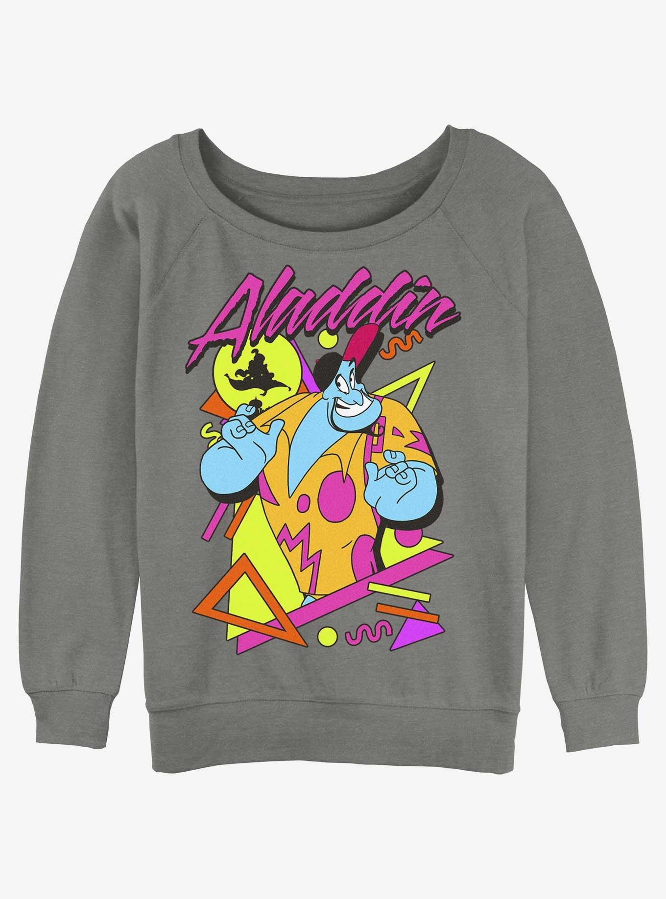 Disney Aladdin Genie On Vacation Girls Slouchy Sweatshirt, GRAY HTR, hi-res