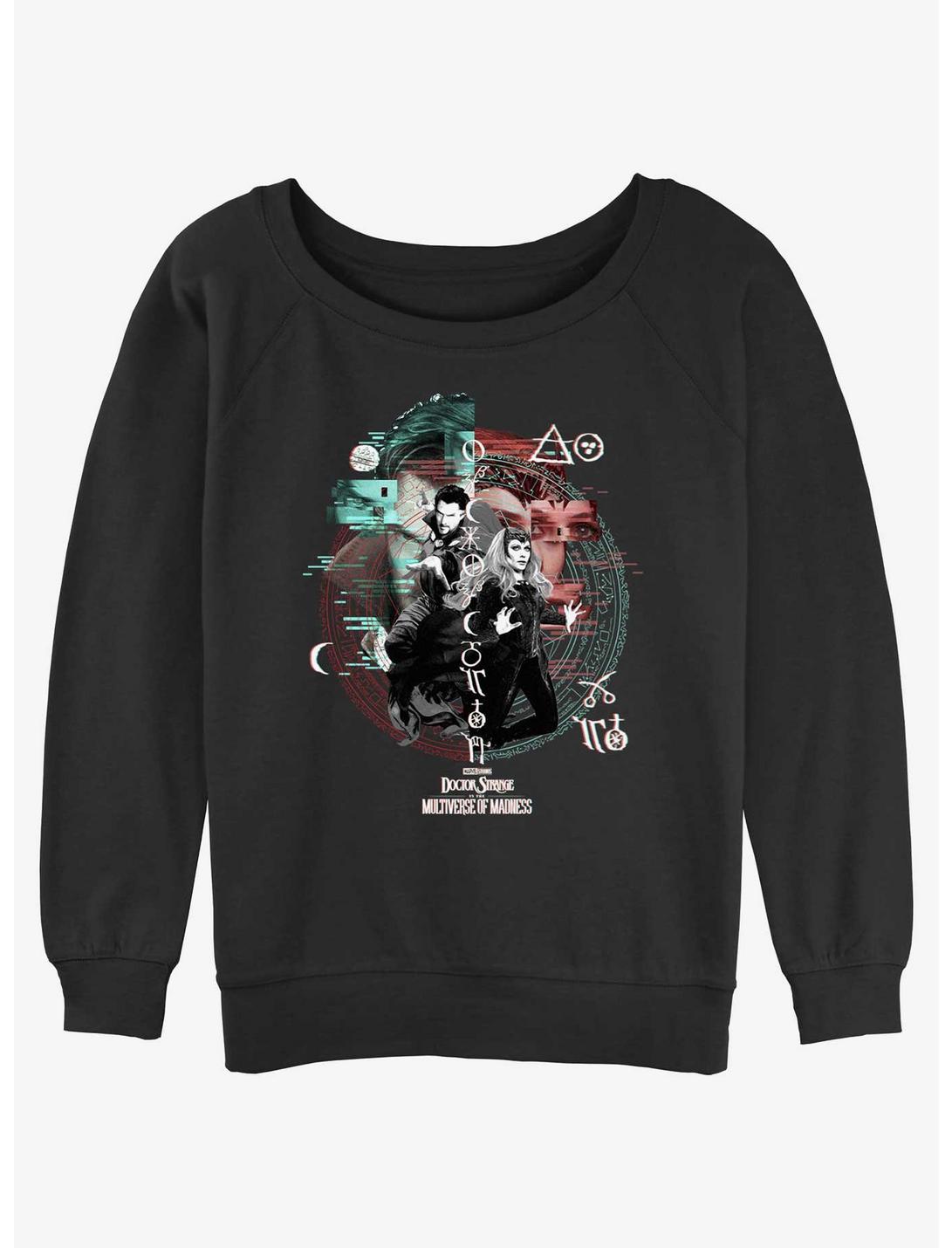 Marvel Doctor Strange in the Multiverse of Madness Magic Glitch Girls Slouchy Sweatshirt, BLACK, hi-res