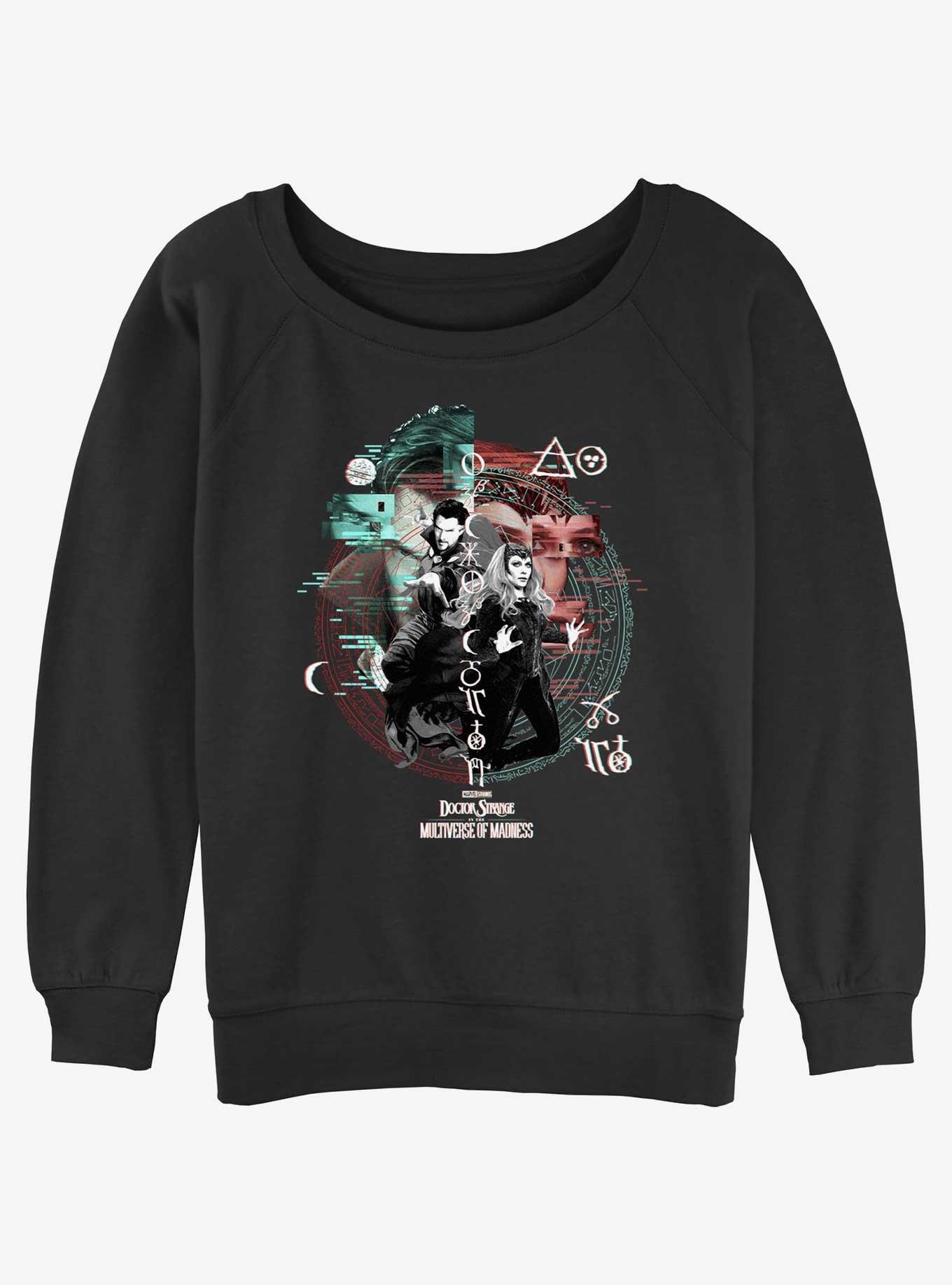 Marvel Doctor Strange in the Multiverse of Madness Magic Glitch Girls Slouchy Sweatshirt, BLACK, hi-res