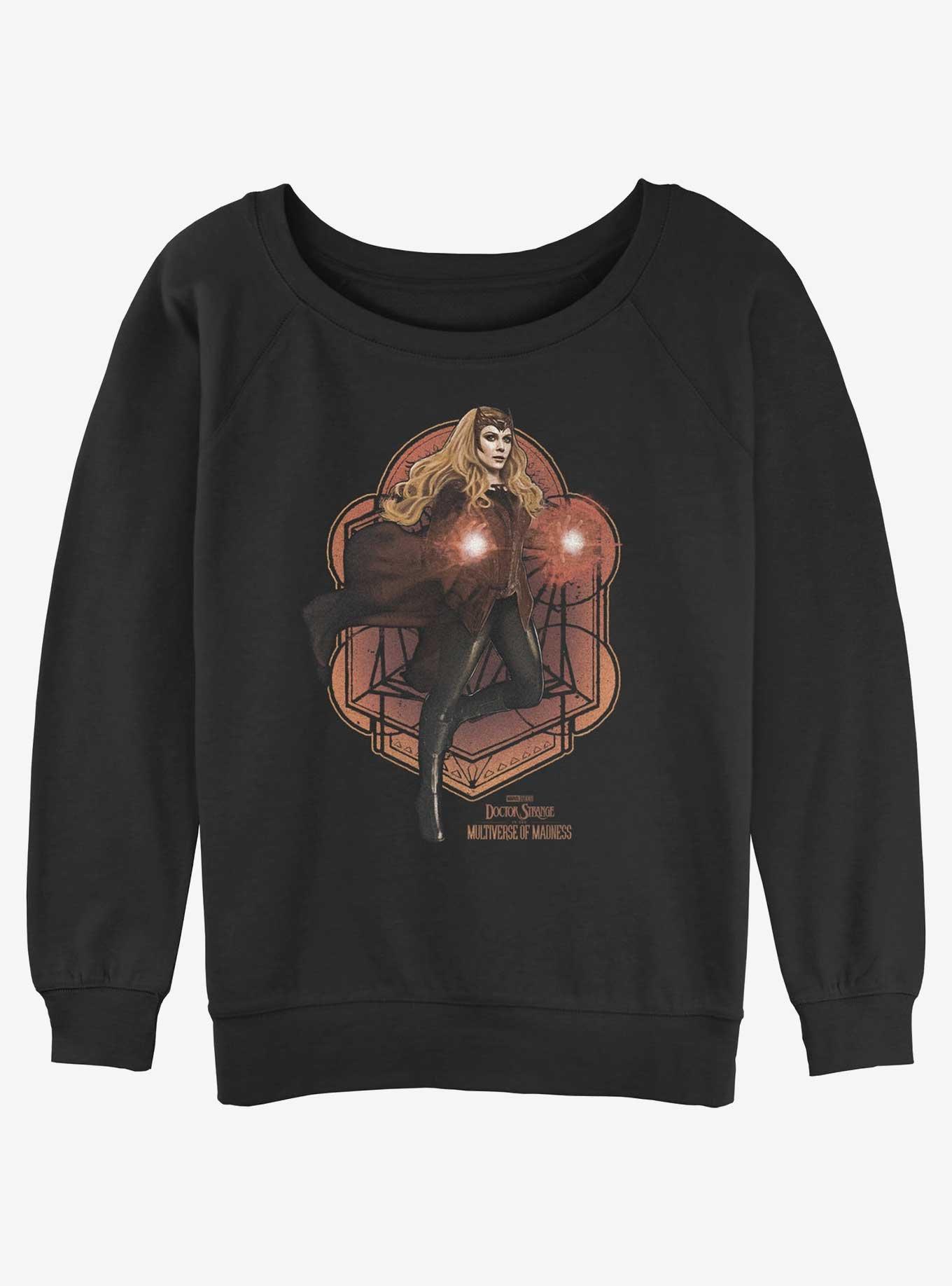 Marvel Doctor Strange in the Multiverse of Madness Wanda Witch Girls Slouchy Sweatshirt, BLACK, hi-res