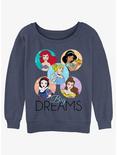Disney Princesses Big Dreams Girls Slouchy Sweatshirt, BLUEHTR, hi-res