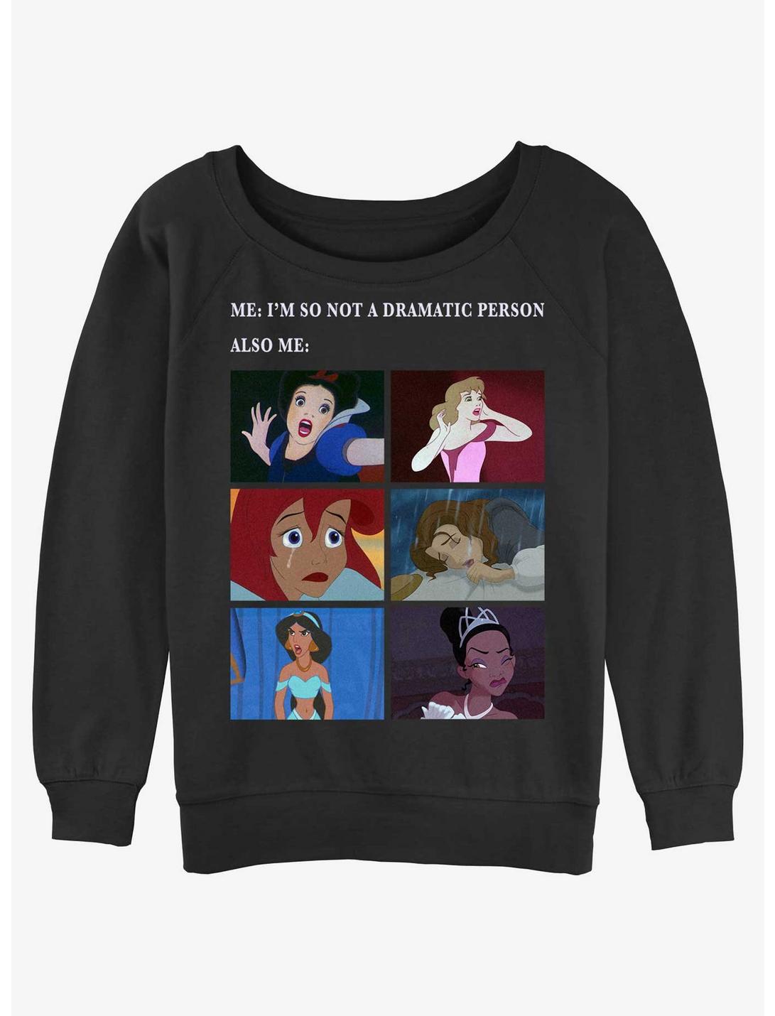 Disney Princesses Princess Drama Meme Girls Slouchy Sweatshirt, BLACK, hi-res