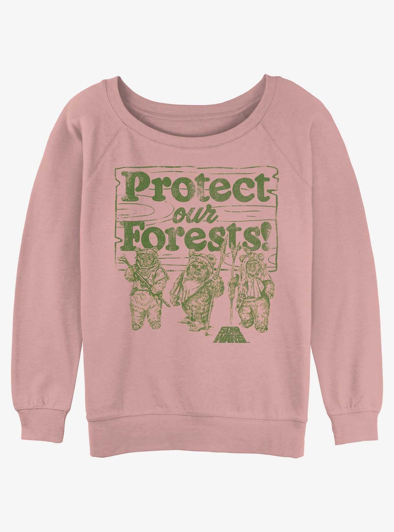 Star Wars Protect Our Forests Girls Slouchy Sweatshirt, DESERTPNK, hi-res