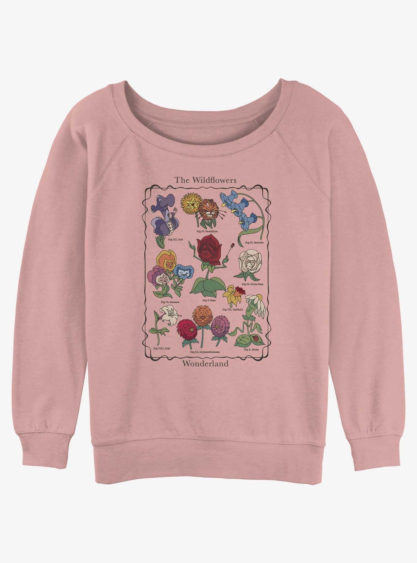 Disney Alice in Wonderland The Wildflowers Girls Slouchy Sweatshirt, DESERTPNK, hi-res