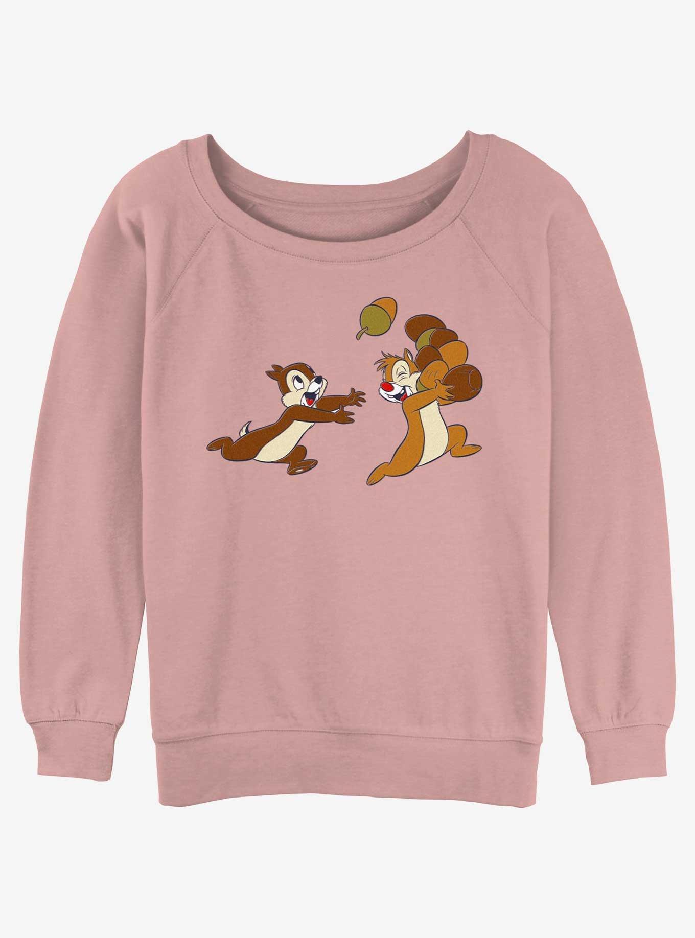 Disney Chip n' Dale Chasing Acorns Girls Slouchy Sweatshirt, DESERTPNK, hi-res