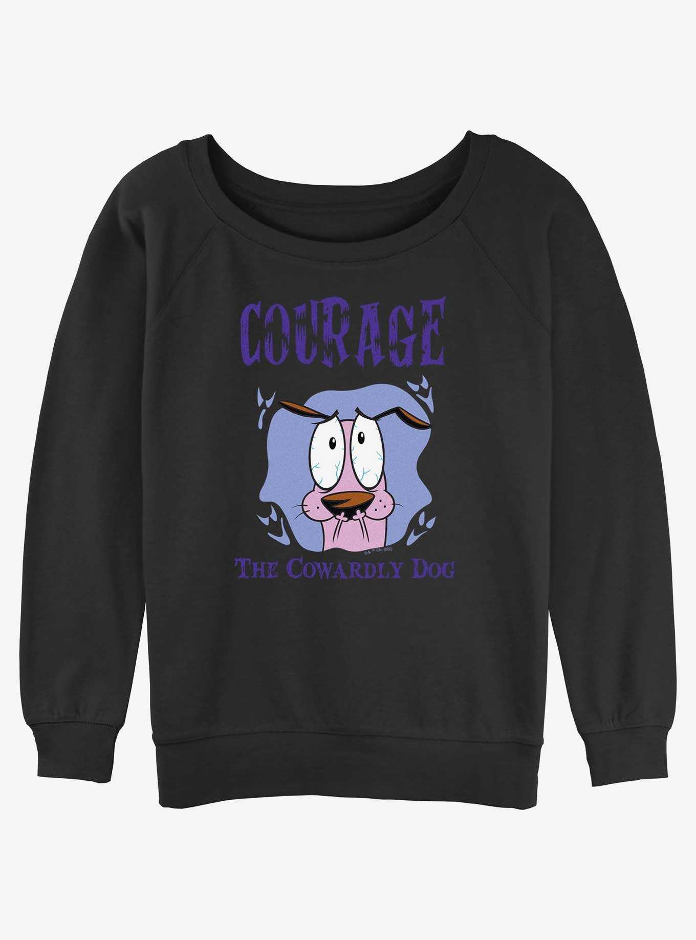 Cartoon Network Courage the Cowardly Dog Courage Portrait Girls Slouchy Sweatshirt, , hi-res