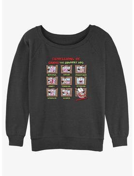 Cartoon Network Courage the Cowardly Dog Cowardly Expressions Girls Slouchy Sweatshirt, , hi-res