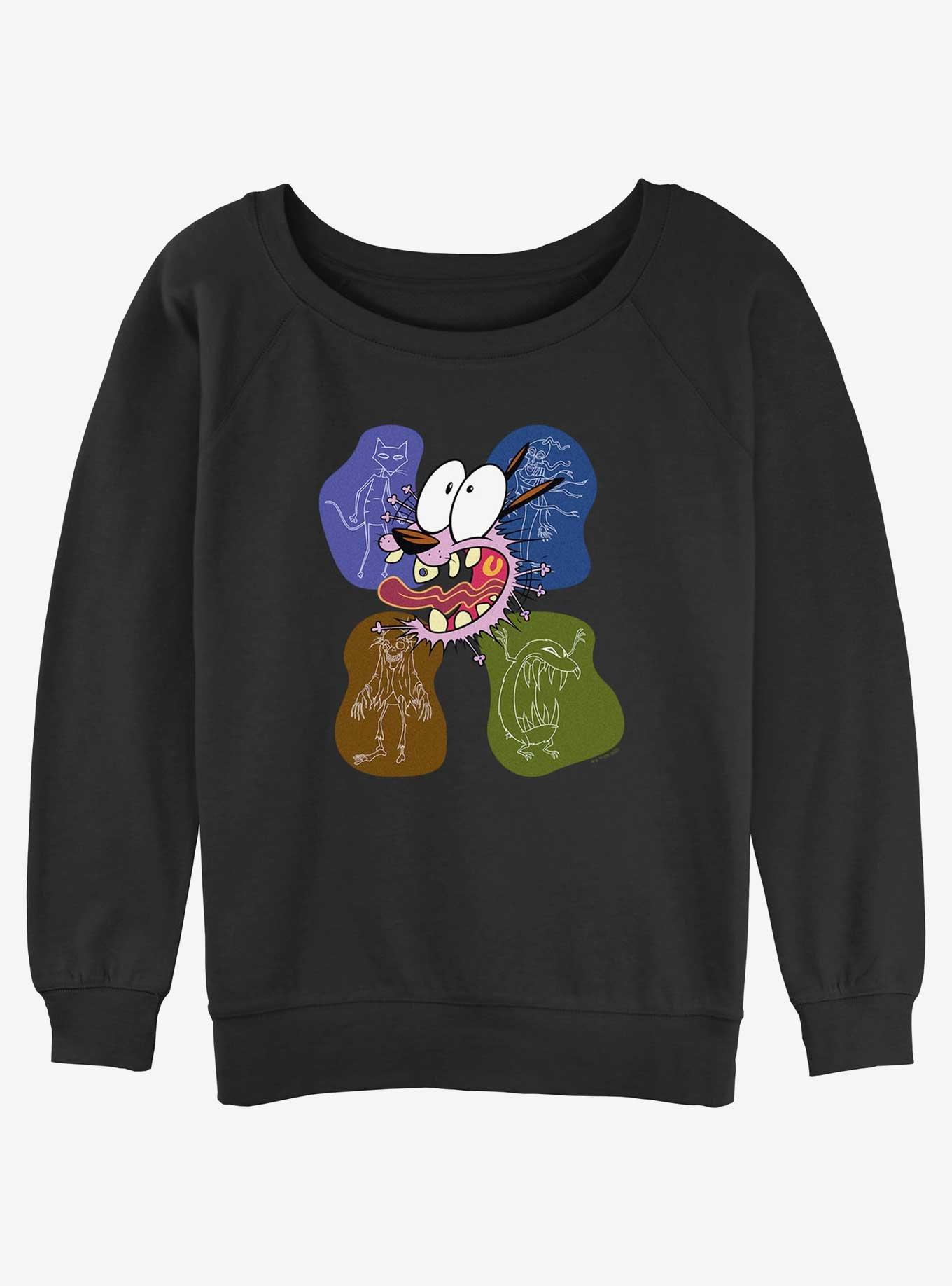 Cartoon Network Courage the Cowardly Dog Enemy Blobs Girls Slouchy Sweatshirt, BLACK, hi-res