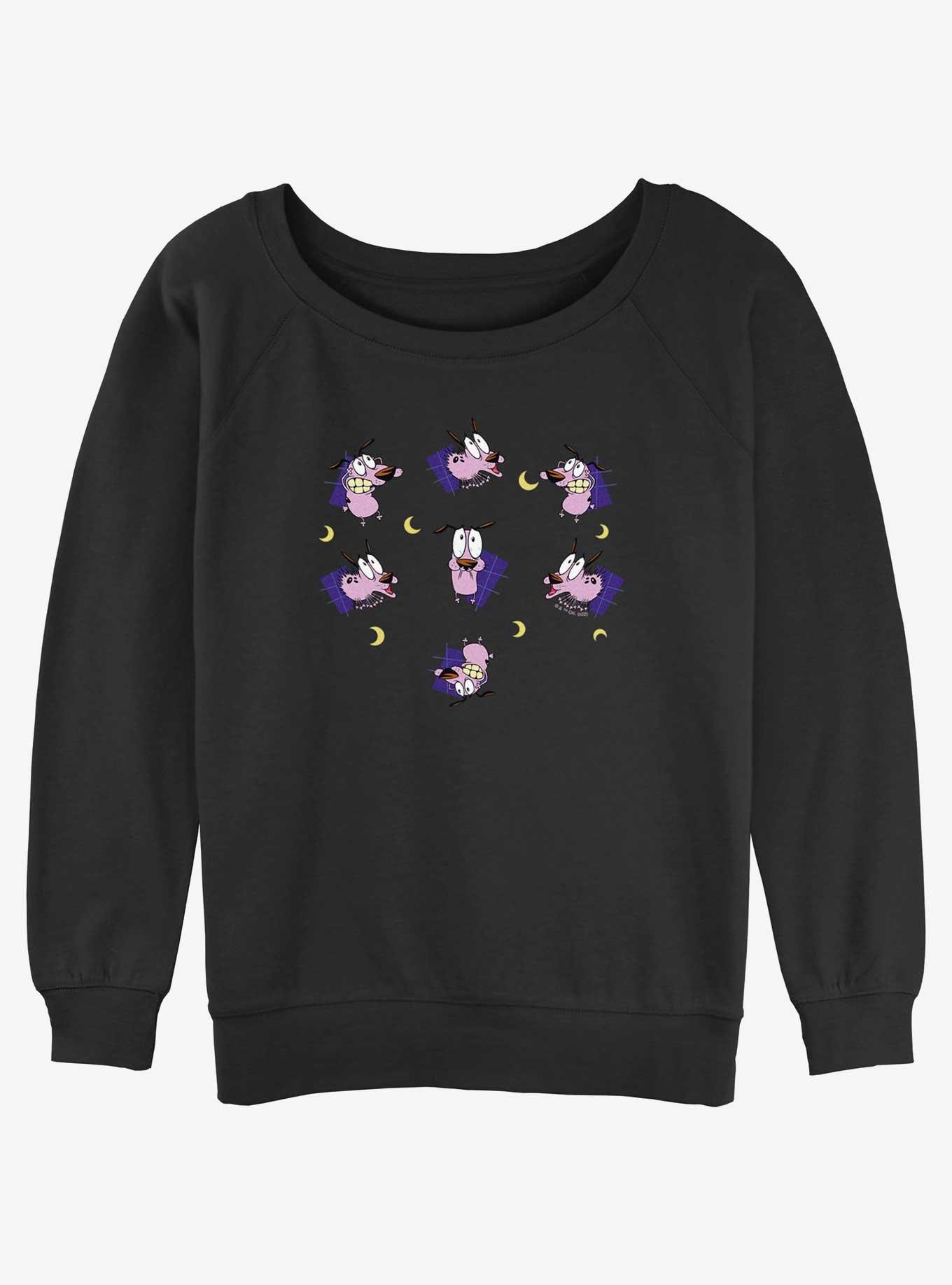 Cartoon Network Courage the Cowardly Dog Scary Night Girls Slouchy Sweatshirt, , hi-res